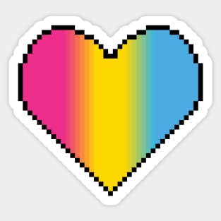 Inclusive Pansexual Flag pride pixel heart Sticker